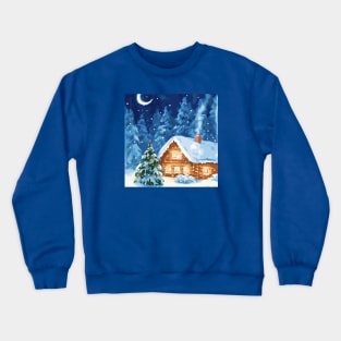 Snowing Cottage Crewneck Sweatshirt